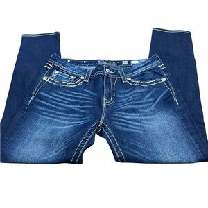 Miss Me Mid-Rise Skinny Stylish Blue Denim Jeans Size 31